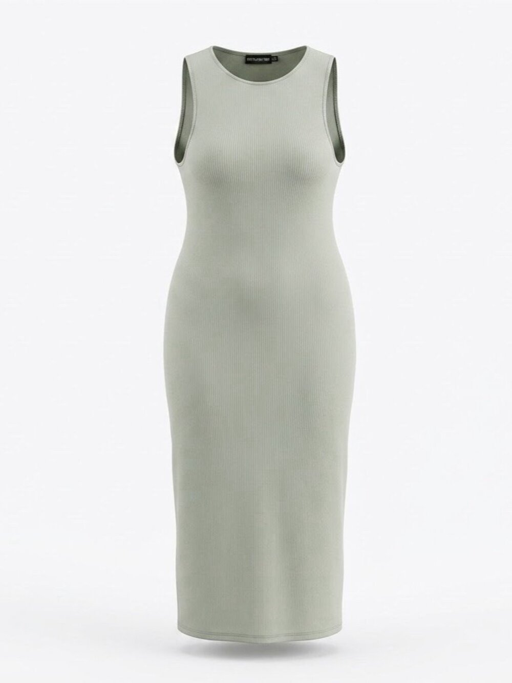 PLT Sage Green Ribbed Knit Sleeveless Maxi Tank Dress Casual Bodycon Size 22 NWT